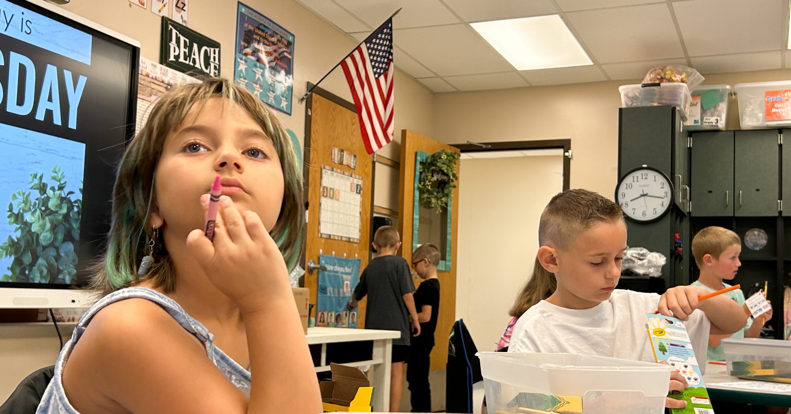 Students working in classroom