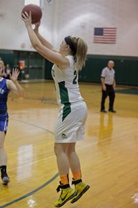 bre palmatier shoots a three pointer