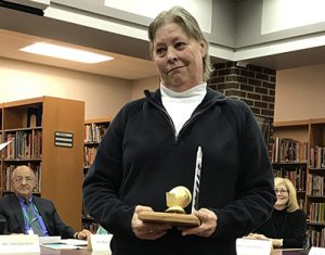 mary chicester receives her golden knight award
