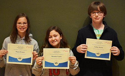 from left to right, Megan Bramer, Miranda Cancio, and Tadhg Martin