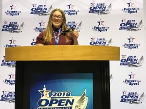 Carolyne Shultes poses at the state championships