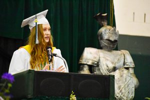 alix kovac speaks at graduation