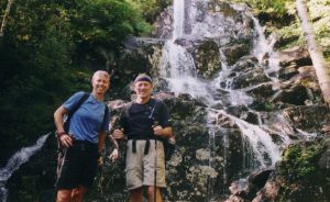 shannon hughes poses for a picture during a climb with a hiking partner