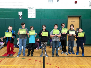 mes students pose with their courage awards