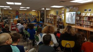 Kim Ventrella speaks to elementary students via skype