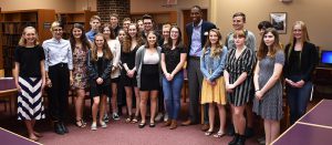 Rep. Antonio Delgado poses with Jr./Sr. High School students