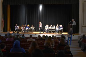 students compete in the district-wide spelling bee