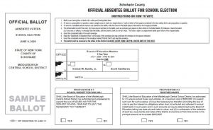 Photo of Middleburgh sample ballot