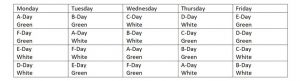 Sample schedule