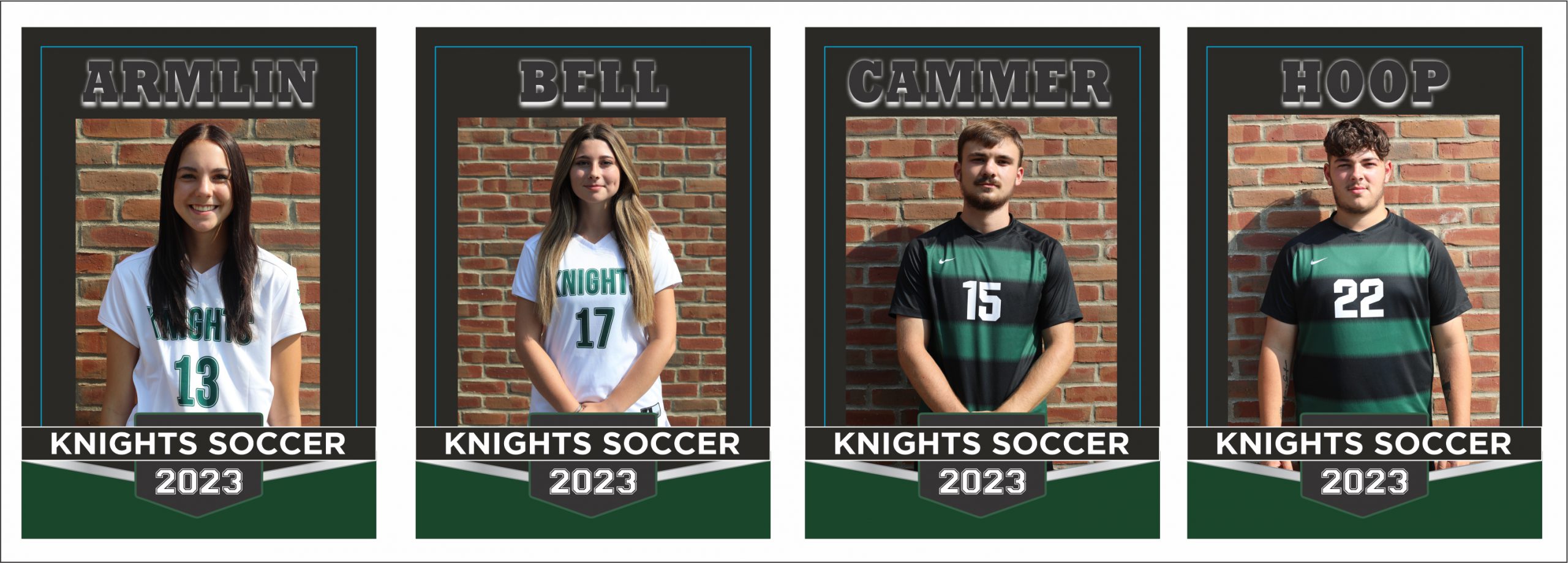 Ciara Armlin Varsity Girls' Soccer
Alexia Bell Varsity Girls' Soccer
Troy Cammer Varsity Boys' Soccer
Ian Hoop Varsity Boys' Soccer