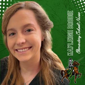 School nurse Kayleigh Brodie, knight on horse