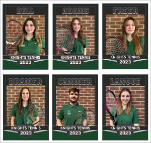 Knights Tennis 2023 Bell, Adams, Freer, Bramer, Cammer, Langue