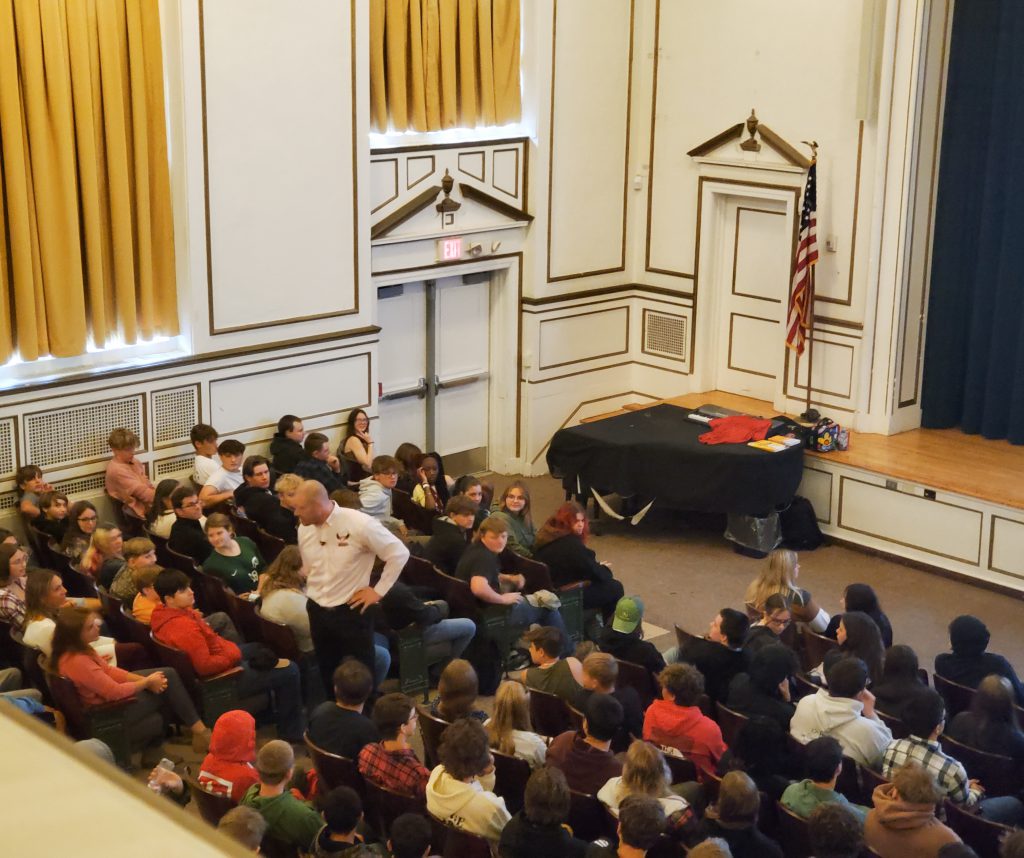 Student in auditorium