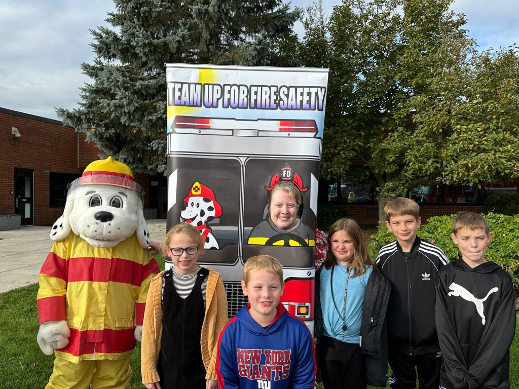 Students with Sparky.