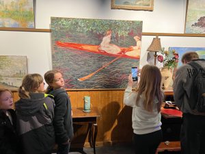 Art students at Claude Money exhibit