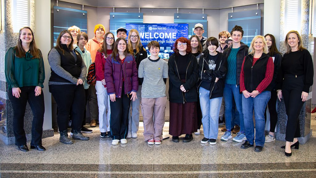 Group photo of students and teachers at NYISO.