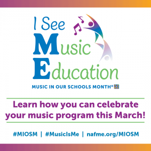 I see music education. Music in our schools month. Learn how you can celebrate your music program this March #miosm #MusicIsMe nafme.org/MIOSM