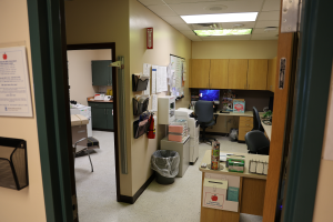View of two rooms in the school-based health center.