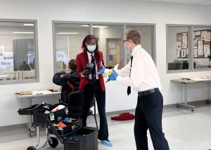 Criminal Justice students work on a lab.