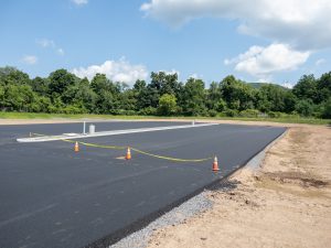 New paved area at the Transportation Department site.